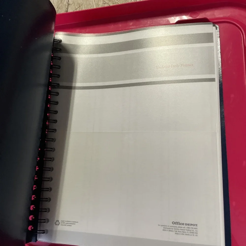 Daily Group Appointment Book 4 Person Schedule Undated navy 1/4 Hour Slots NEW